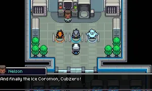 Gracz w grze typu gry pokemon na pc wybiera swojego nowego towarzysza.
