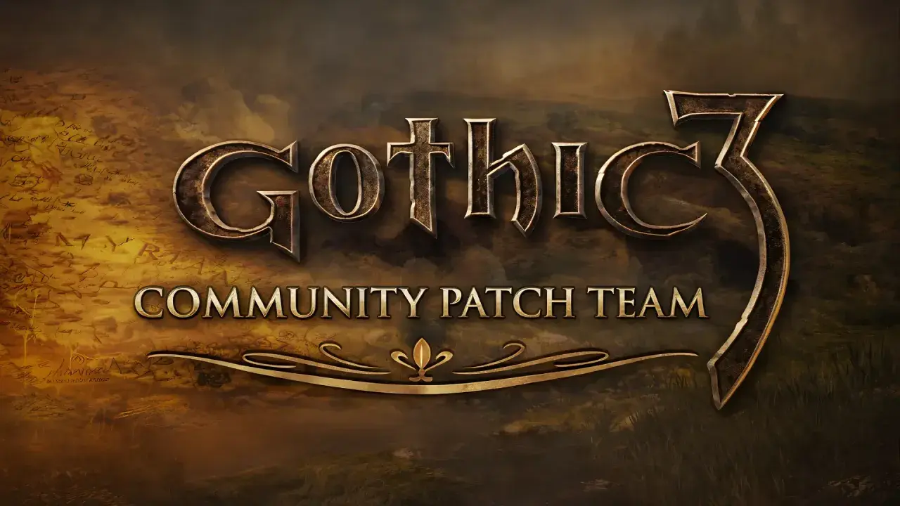 Logo Gothic 3 Community Patch Team, zapowiadające alternatywny balans w grze.