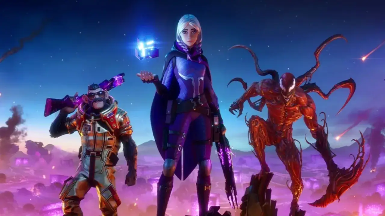 Małpa w skafandrze, kobieta w fioletowym stroju i potwór Carnage. To właśnie Fortnite, co to za gra?