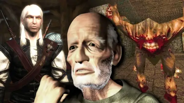 Wspomnienia z gry dzieciństwa: Geralt z Rivii, starszy mężczyzna i krwiożerczy potwór.