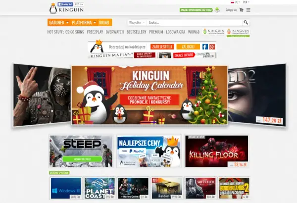 Strona Kinguin oferuje gry i promocje. Czy Kinguin jest legit? Strona wygląda na bezpieczną, z opcjami płatności i ofertami.